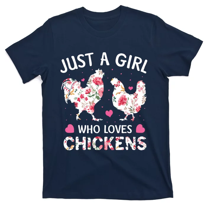 Who Loves Chickens Cute Chicken Flowers Farm T-Shirt