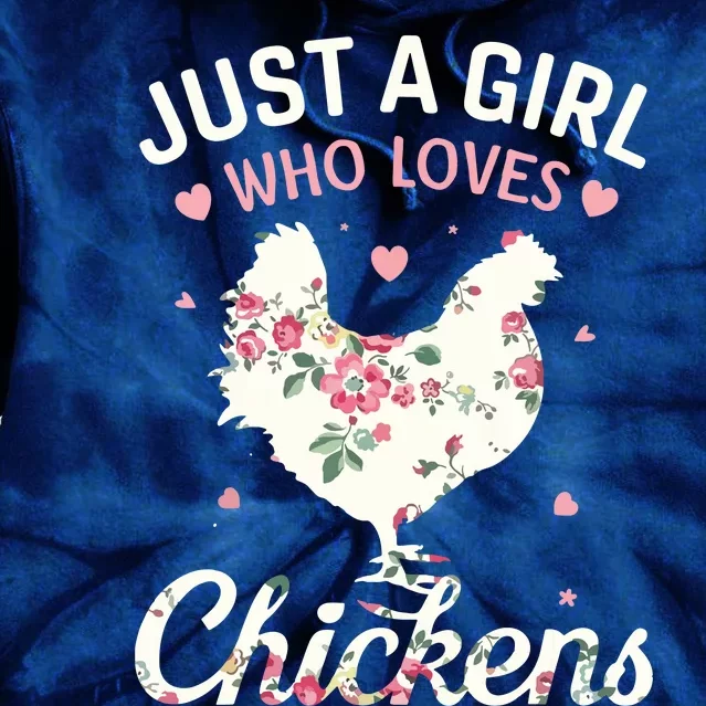 Who Loves Chickens Floral Farmer Tie Dye Hoodie