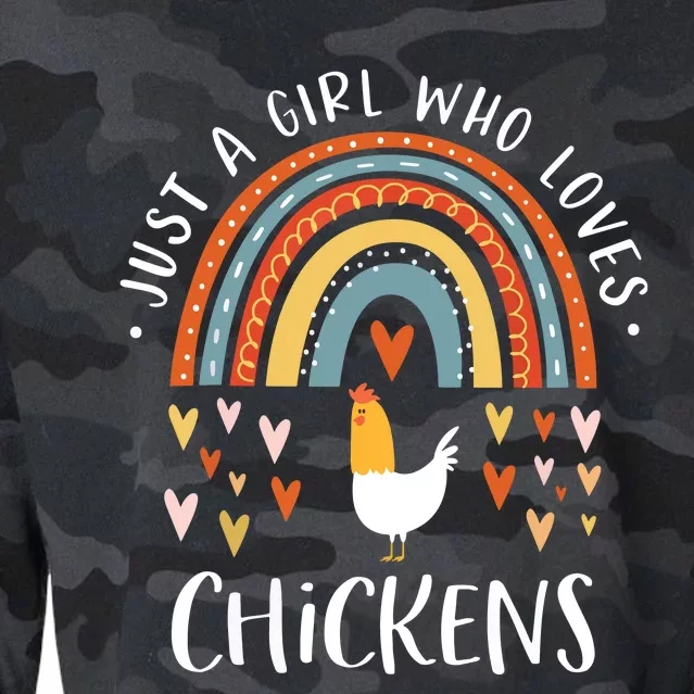 Who Loves Chickens Rainbow Gifts Poultry Lover Cropped Pullover Crew