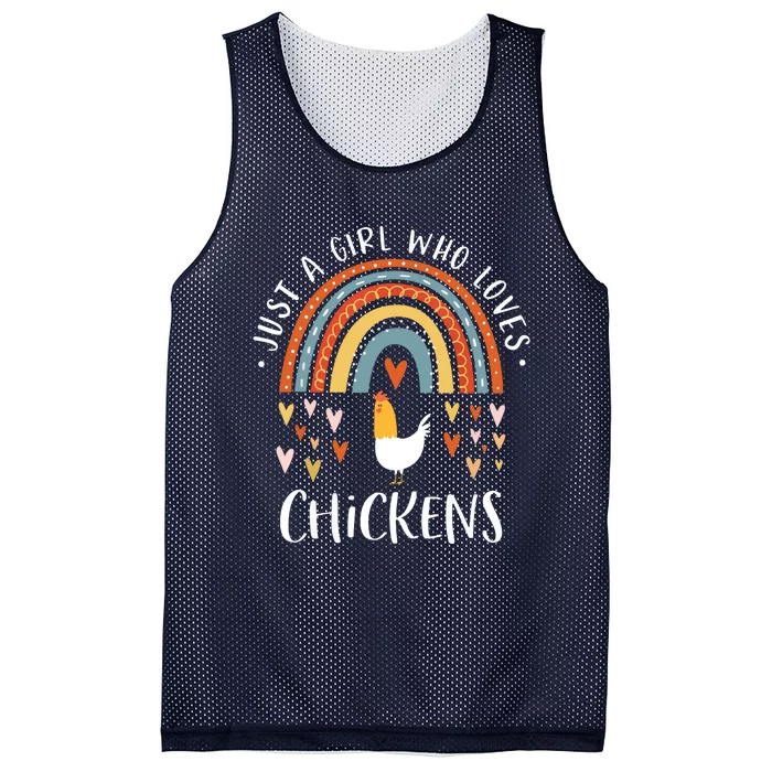 Who Loves Chickens Rainbow Gifts Poultry Lover Mesh Reversible Basketball Jersey Tank