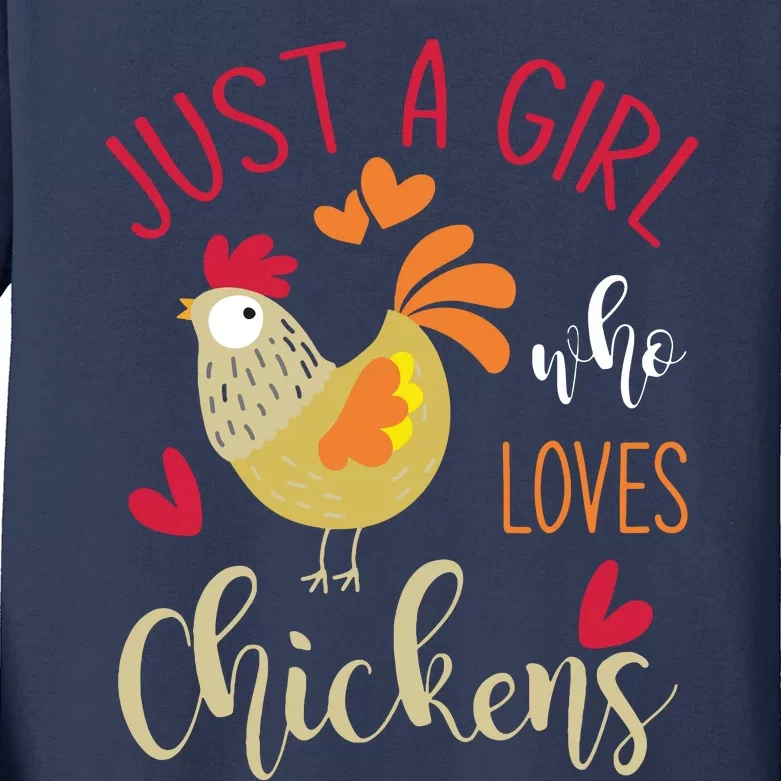 Who Loves Chickens Kids Long Sleeve Shirt