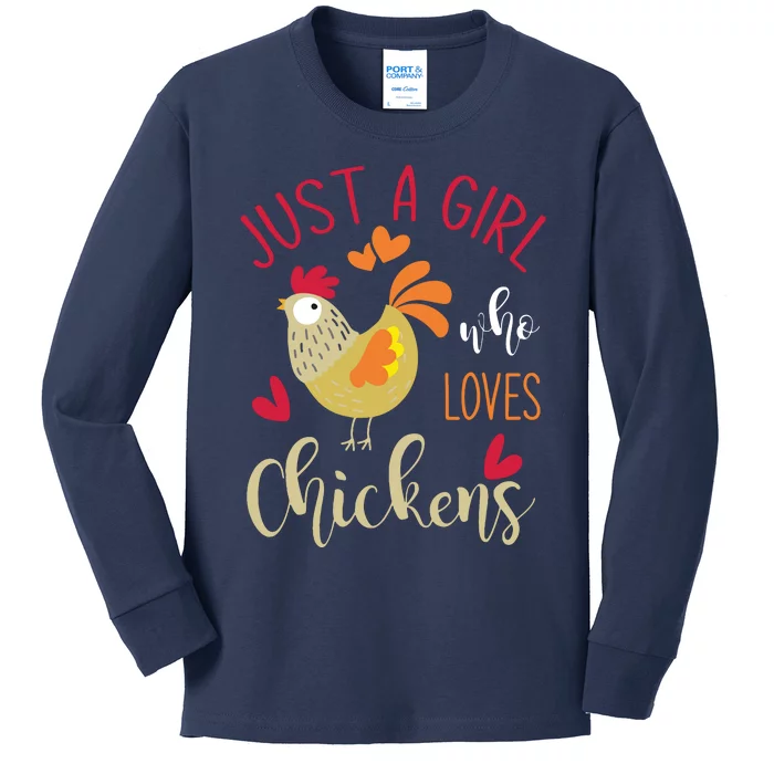 Who Loves Chickens Kids Long Sleeve Shirt