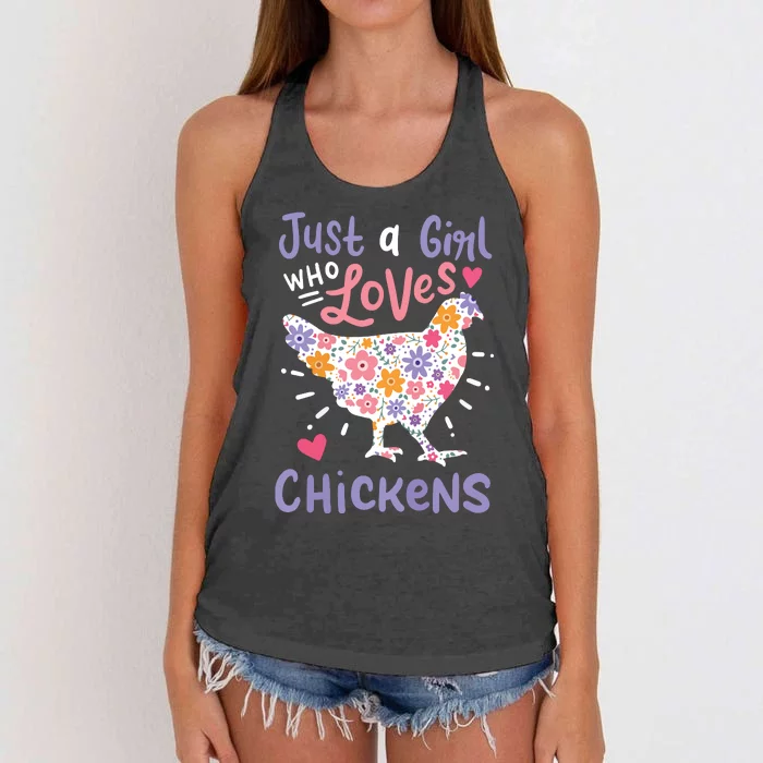 Who Loves Chickens Chicken Hen Love Cute Women's Knotted Racerback Tank