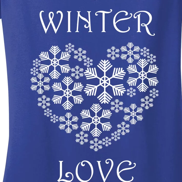 Winter Love Cozy Nature Winter Days Snowflake Gift Women's V-Neck T-Shirt