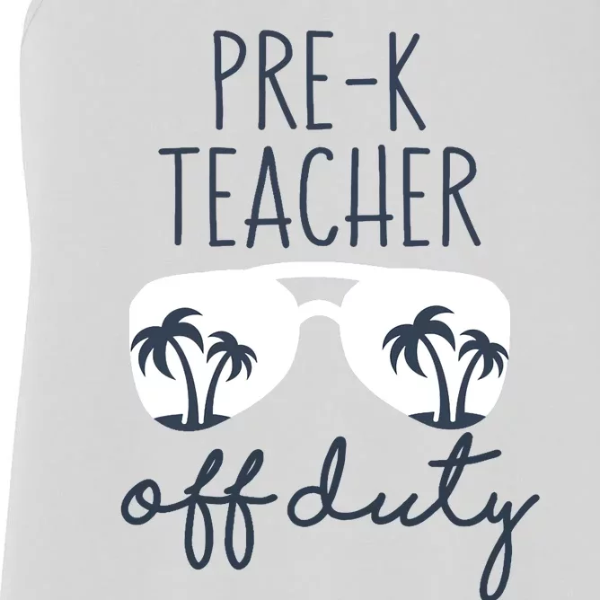 Wo Last Day of School for Teacher Wo PreK Teacher Off Duty Women's Racerback Tank