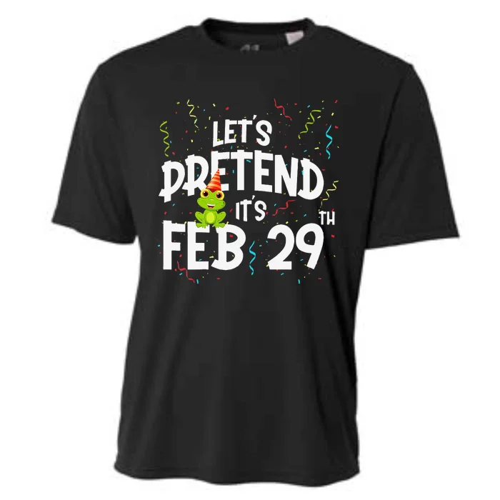 Womens Leap Day Let's Pretend It's February 29th Birthday Year Gift Cooling Performance Crew T-Shirt