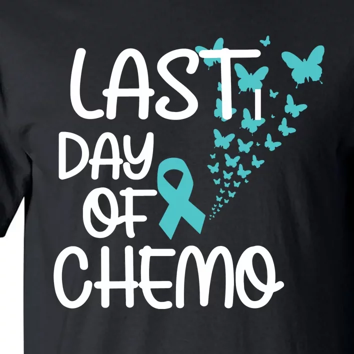 Women Last Day Of Chemo Cute Graphic Ovarian Cancer Awareness Vneck Tall T-Shirt