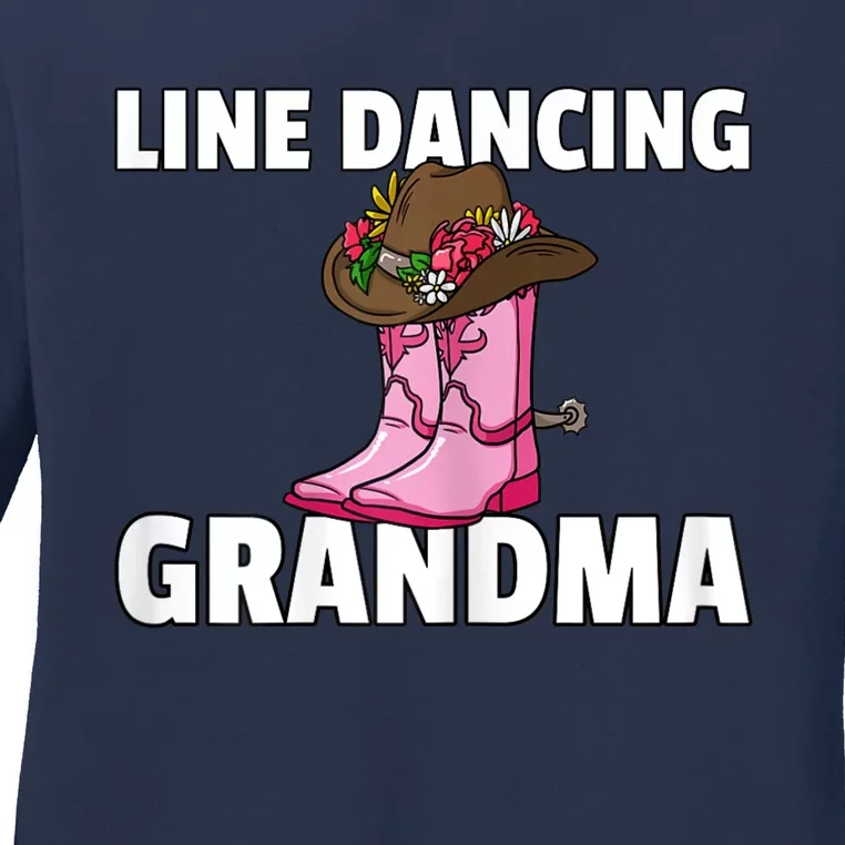 Womens Line Dance Grandma Country Music Dancing Dancer Ladies Long Sleeve Shirt