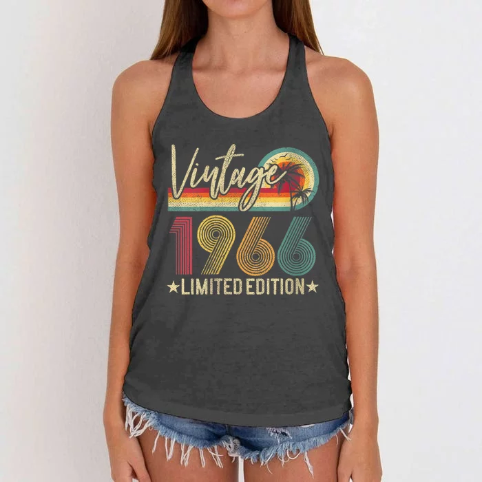 Wo Limited Edition 1966 57th Birthday Present Gift 57 Years Old Vintage Women's Knotted Racerback Tank