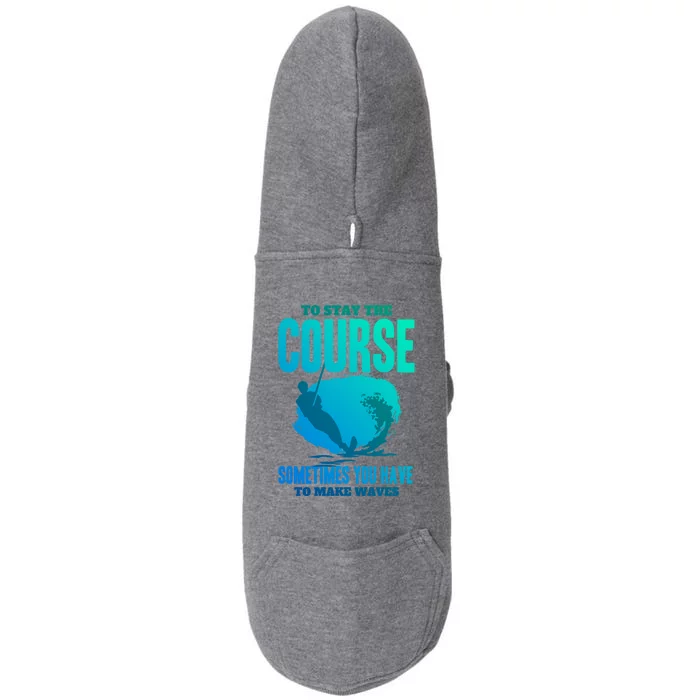 Wave Lover Extreme Sports Water Skiing Waves Gift Doggie 3-End Fleece Hoodie