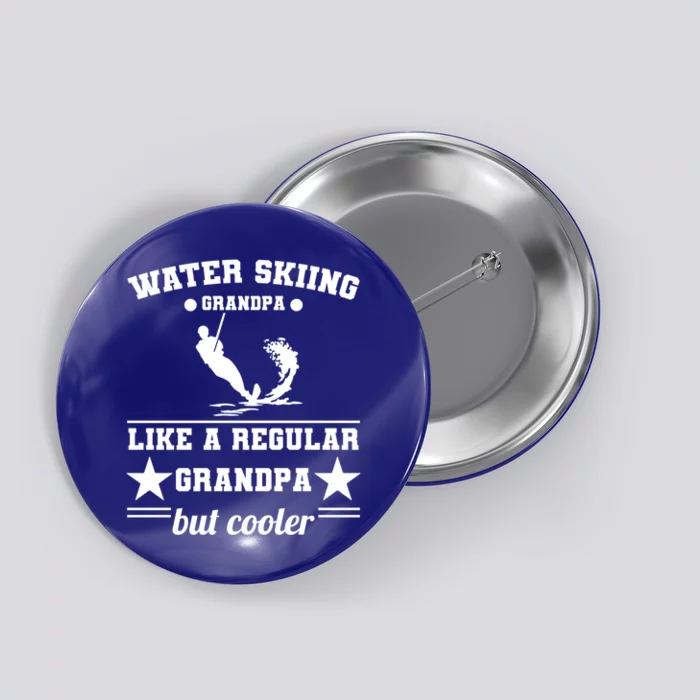 Wave Lover Extreme Sports Athletes Water Skiing Grandpa Gift Button