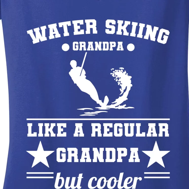 Wave Lover Extreme Sports Athletes Water Skiing Grandpa Gift Women's V-Neck T-Shirt