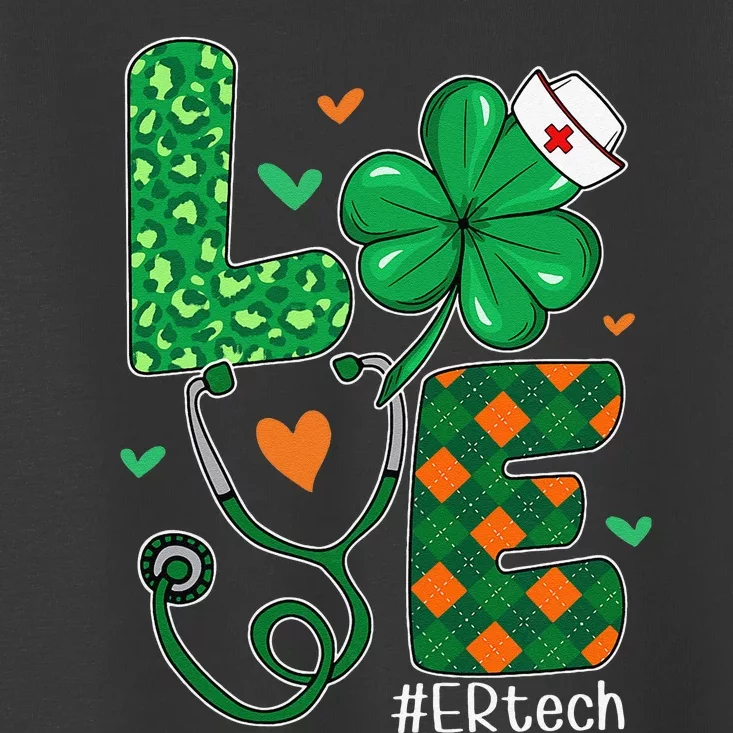 Womens Love ER Tech Life Leopard Shamrock Saint Patrick's Day Toddler T-Shirt