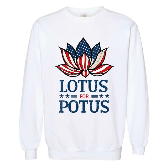 Wo Lotus For Potus Kamala Harris Us Election 2024 Garment-Dyed Sweatshirt