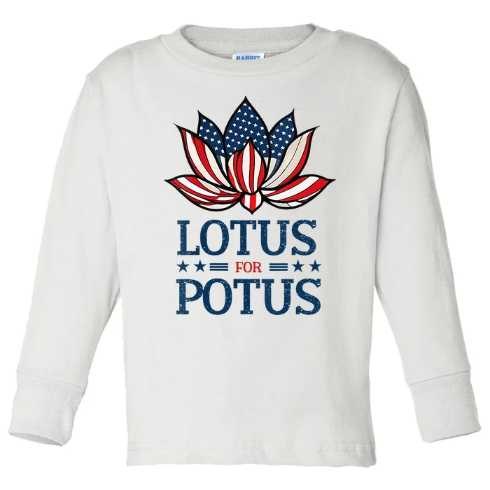 Wo Lotus For Potus Kamala Harris Us Election 2024 Toddler Long Sleeve Shirt