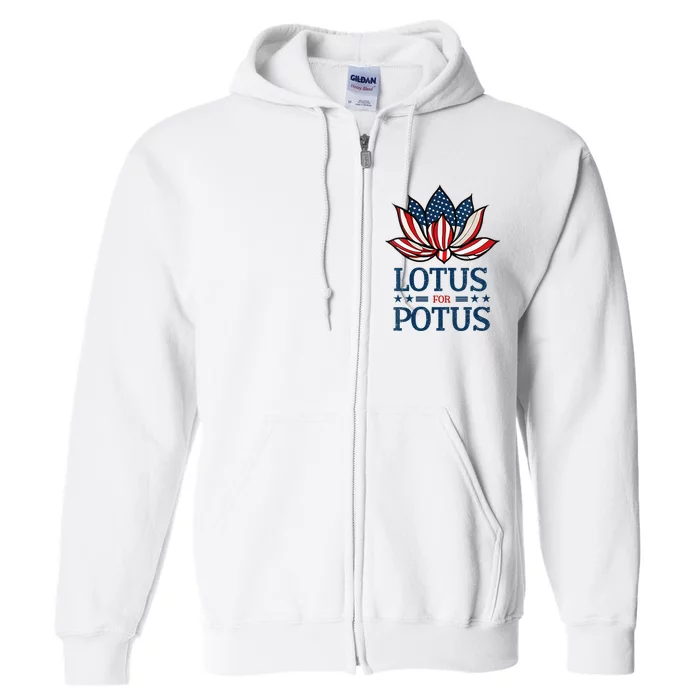 Wo Lotus For Potus Kamala Harris Us Election 2024 Full Zip Hoodie