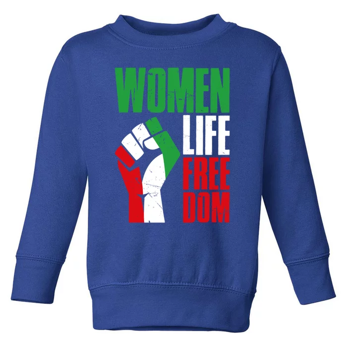 Wo Life Freedom Vintage Iranian Distressed Free Iran Funny Gift Toddler Sweatshirt