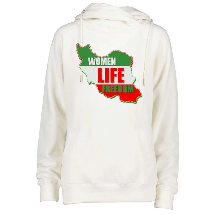 Women Life Freedom Women Of Iran #Mahsa Amini Womens Funnel Neck Pullover Hood