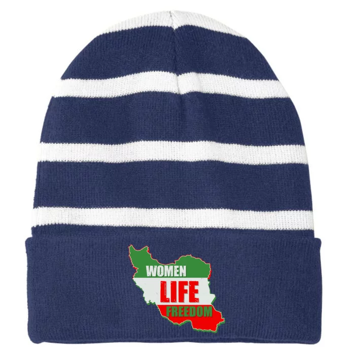 Women Life Freedom Women Of Iran #Mahsa Amini Striped Beanie with Solid Band