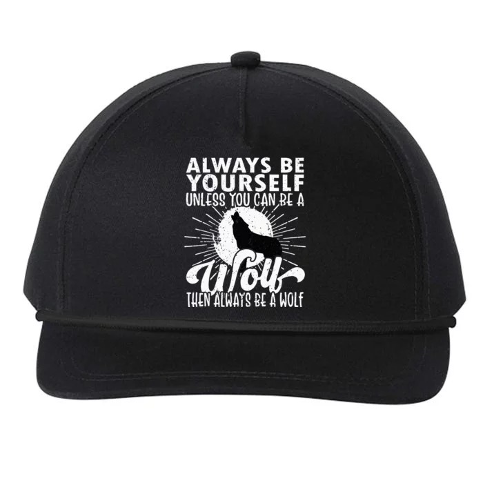 Wolf Lover Funny Wolf Wolves Wolf Art Howling Wolf Snapback Five-Panel Rope Hat