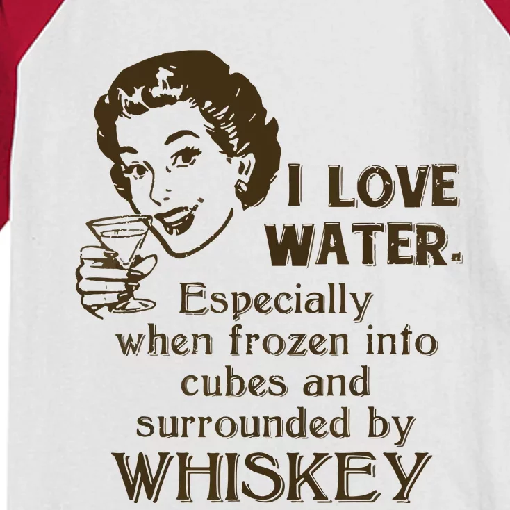 Whiskey Lovers Funny Retro Gag Gift Novelty Graphic Kids Colorblock Raglan Jersey