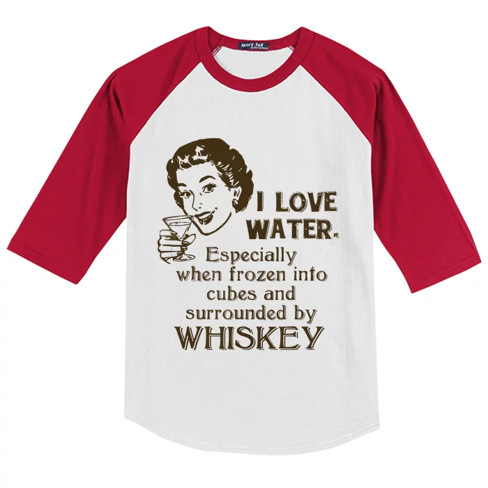 Whiskey Lovers Funny Retro Gag Gift Novelty Graphic Kids Colorblock Raglan Jersey