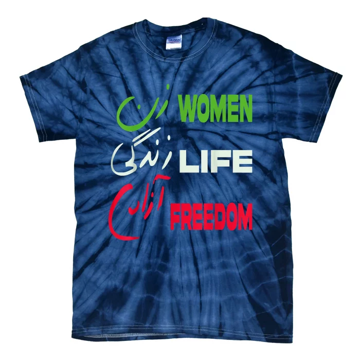 Women Life Freedom Zan Zendegi Azadi Farsi Support Iran Tie-Dye T-Shirt