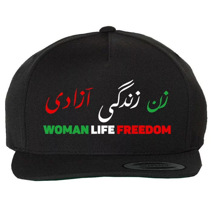 Wo Life Freedom Zan Zendegi Azadi Farsi Support Iran Gift Wool Snapback Cap