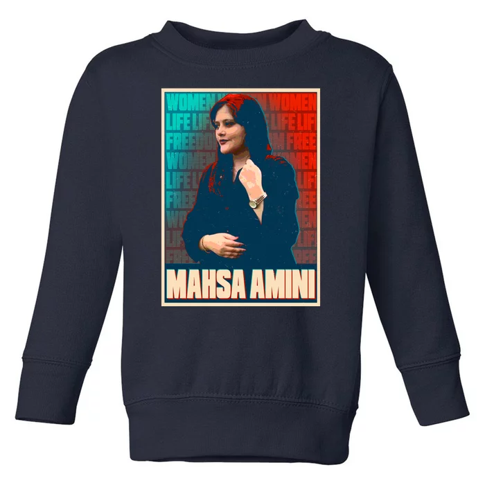 Women Life Freedom Mahsa Amini Vintage Poster Toddler Sweatshirt