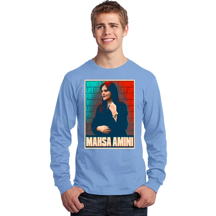 Women Life Freedom Mahsa Amini Vintage Poster Long Sleeve Shirt