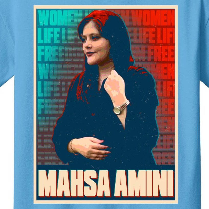 Women Life Freedom Mahsa Amini Vintage Poster Kids T-Shirt | TeeShirtPalace