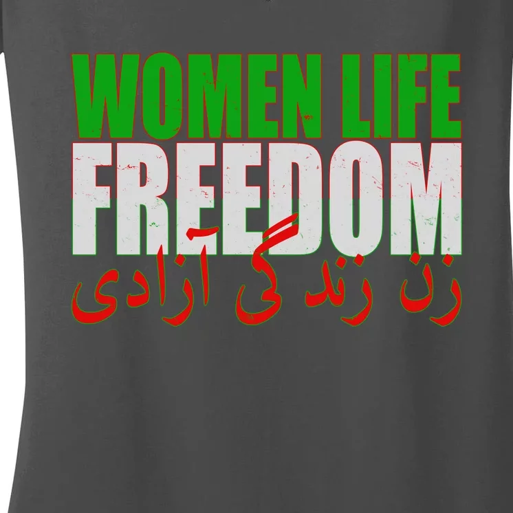 Women Life Freedom Zan Zendegi Azadi Persian Iranian Women Women's V-Neck T-Shirt