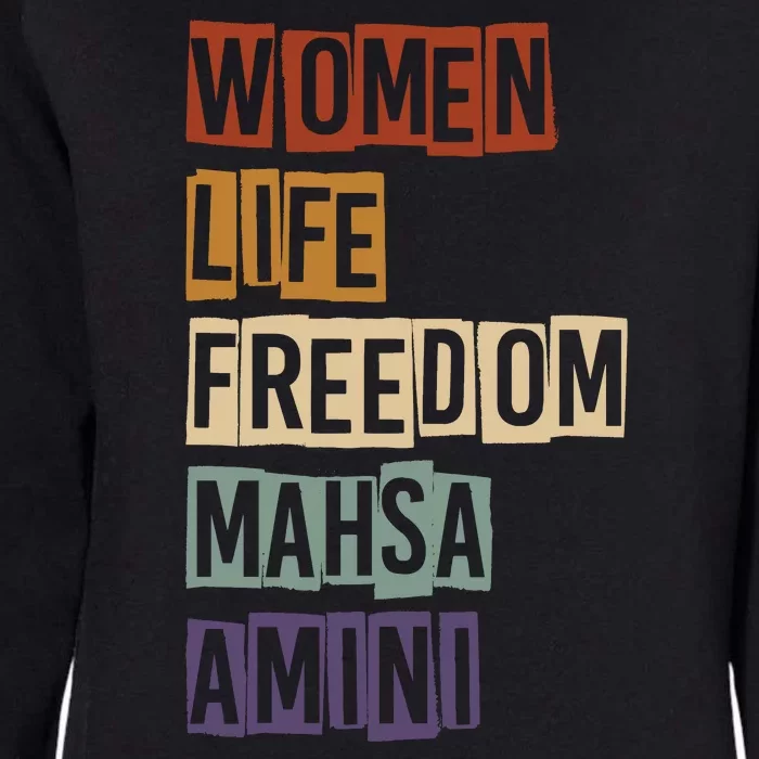 Women Life Freedom Mahsa Amini Rise With The Women Of Iran Womens California Wash Sweatshirt