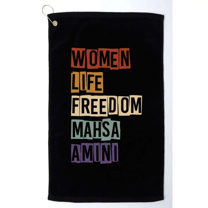 Women Life Freedom Mahsa Amini Rise With The Women Of Iran Platinum Collection Golf Towel