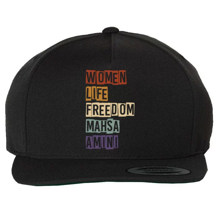 Women Life Freedom Mahsa Amini Rise With The Women Of Iran Wool Snapback Cap