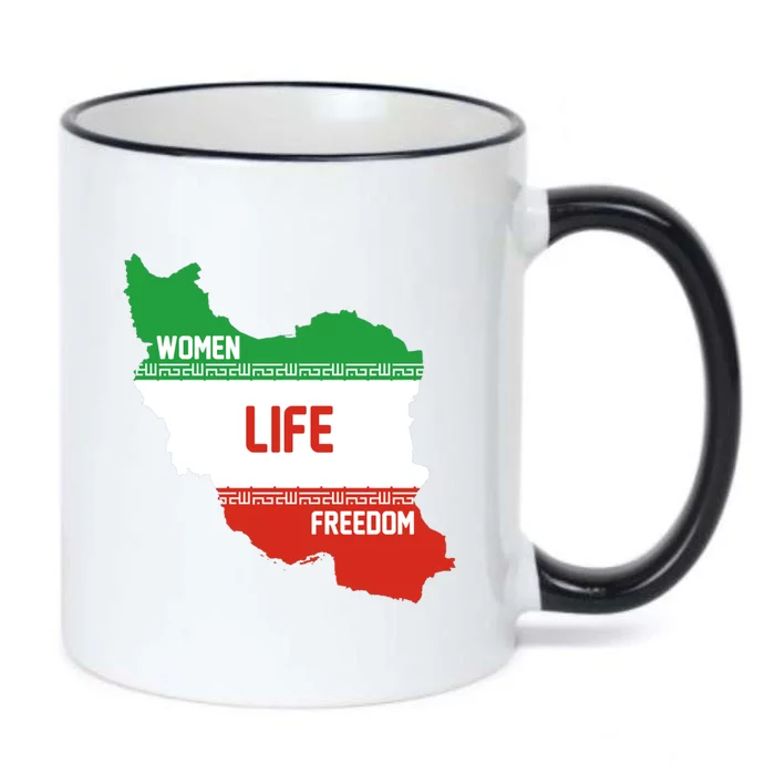 Wo Life Freedom Cute Iranian Flag Of Iran Gift Black Color Changing Mug