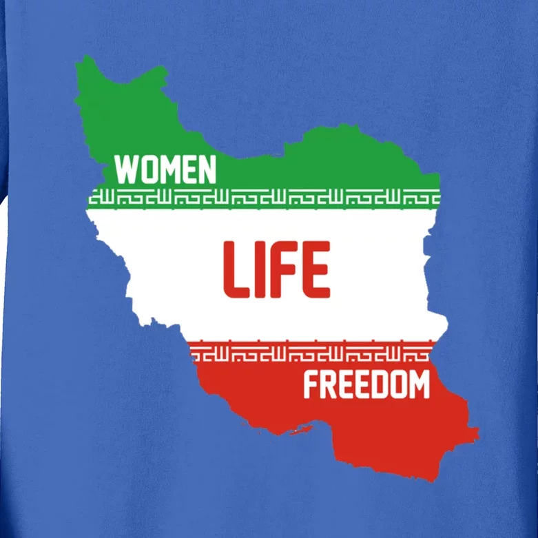 Wo Life Freedom Cute Iranian Flag Of Iran Gift Kids Long Sleeve Shirt