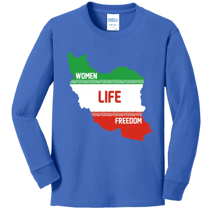 Wo Life Freedom Cute Iranian Flag Of Iran Gift Kids Long Sleeve Shirt