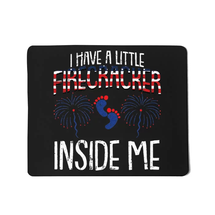 Womens Little Firecracker 4th Of July Pregnancy Announcement Mousepad