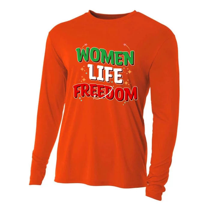 Wo Life Freedom Iranian Flag Of Iran Gift Cooling Performance Long Sleeve Crew