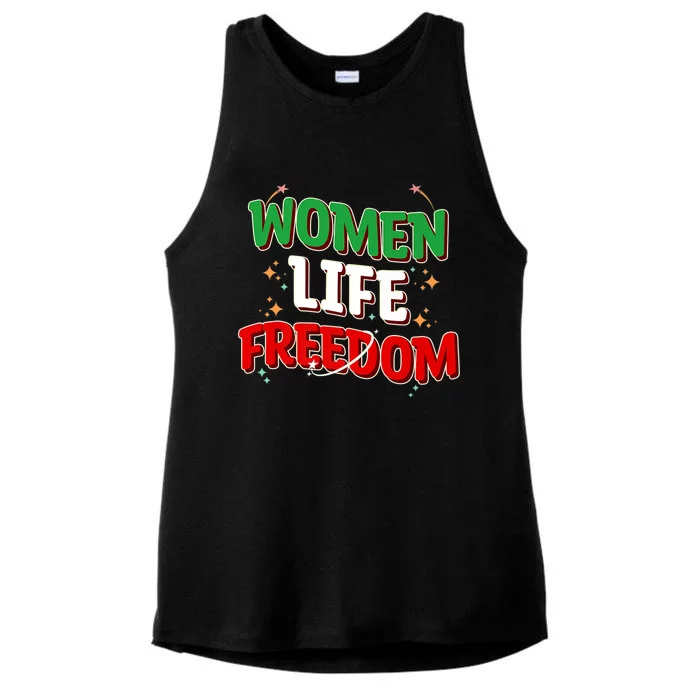 Wo Life Freedom Iranian Flag Of Iran Gift Ladies Tri-Blend Wicking Tank