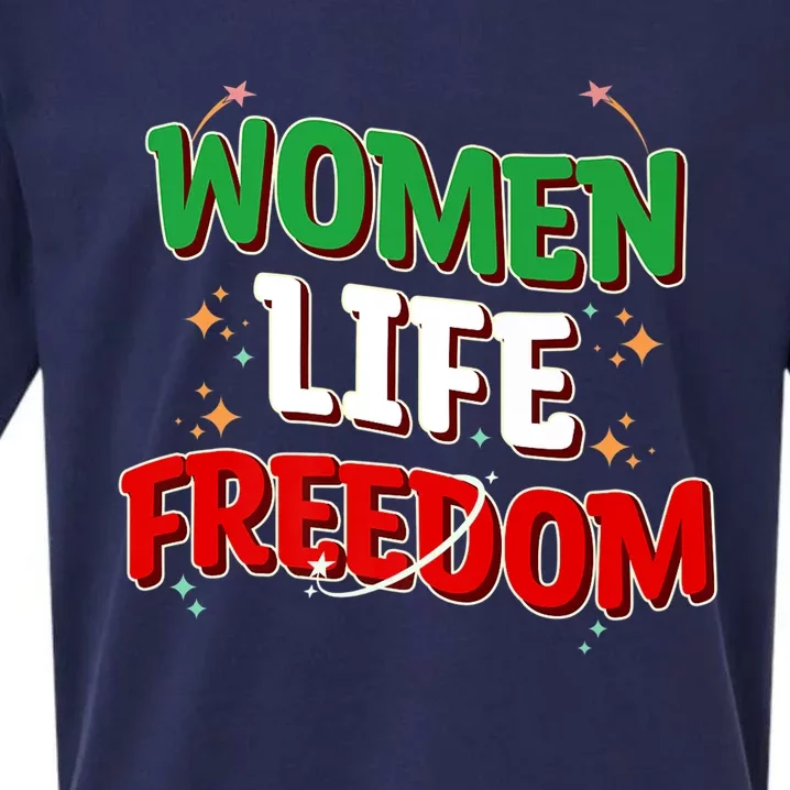 Wo Life Freedom Iranian Flag Of Iran Gift Sueded Cloud Jersey T-Shirt