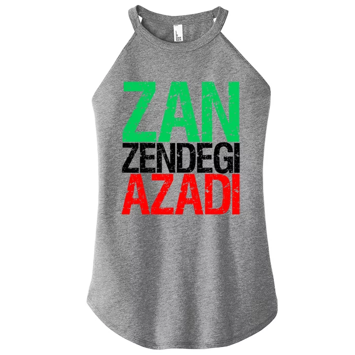 Woman Life Freedom Iran Zan Zendegi Azadi Persian Women’s Perfect Tri Rocker Tank