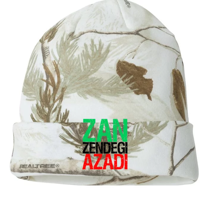 Woman Life Freedom Iran Zan Zendegi Azadi Persian Kati - 12in Camo Beanie