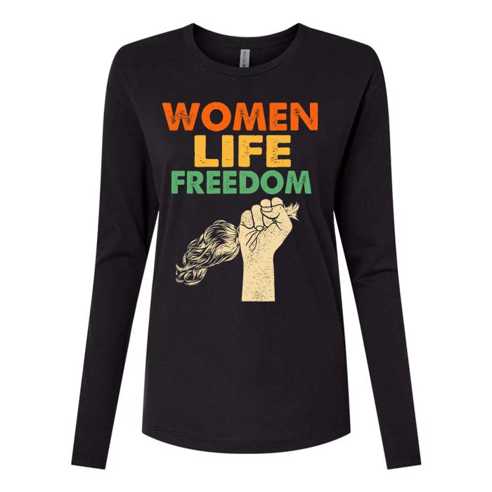 Women Life Freedom Iran Feminist Vintage Womens Cotton Relaxed Long Sleeve T-Shirt