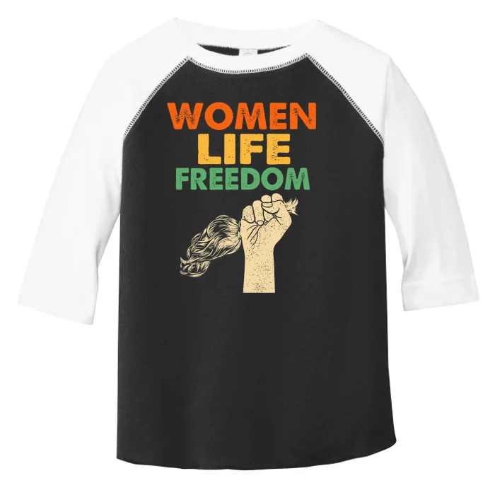 Women Life Freedom Iran Feminist Vintage Toddler Fine Jersey T-Shirt