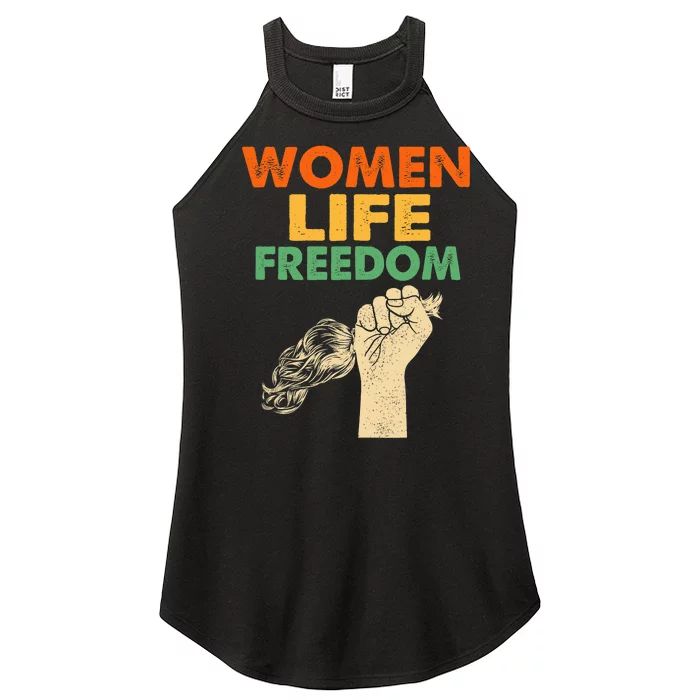 Women Life Freedom Iran Feminist Vintage Women’s Perfect Tri Rocker Tank