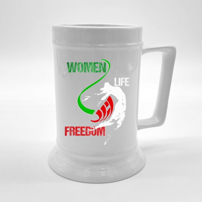 Wo Life Freedom Zan Zendegi Azadi Iran Freedom Gift Front & Back Beer Stein