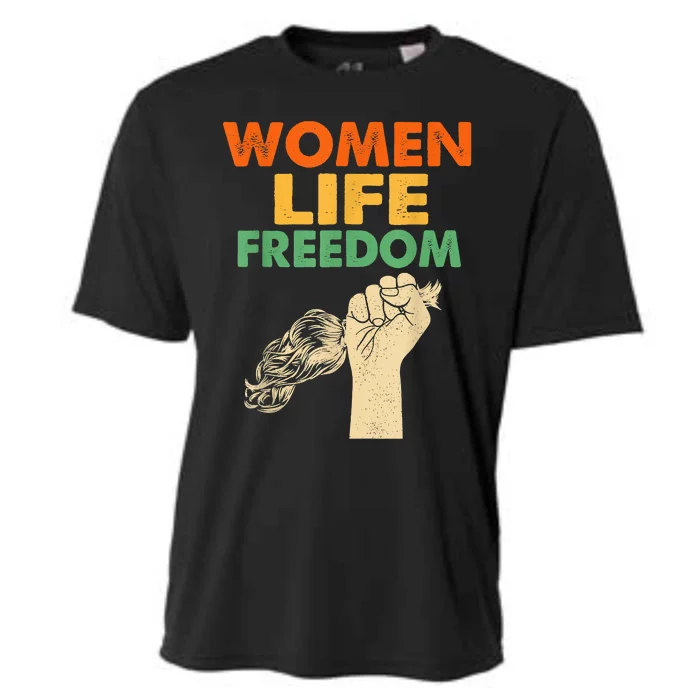 Women Life Freedom Iran Feminist Vintage Cooling Performance Crew T-Shirt