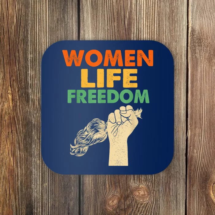 Women Life Freedom Iran Feminist Vintage Coaster